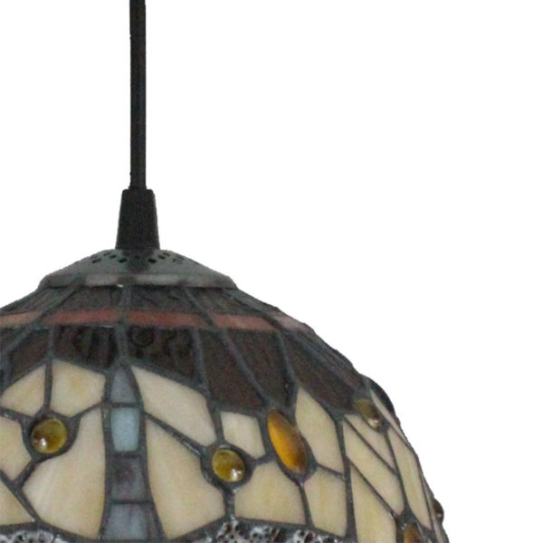 8inch European Pastoral Retro Style Pendant Light Dragonfly Pattern Glass Shade Bedroom Living Room Kitchen Light - Image 5