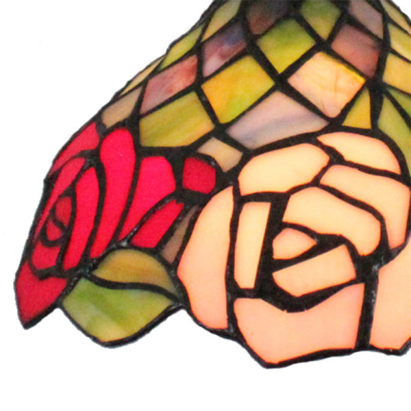 8inch European Pastoral Retro Style Pendant Light Colorful Rose Pattern Glass Shade Bedroom Living Room Kitchen Light - Image 4