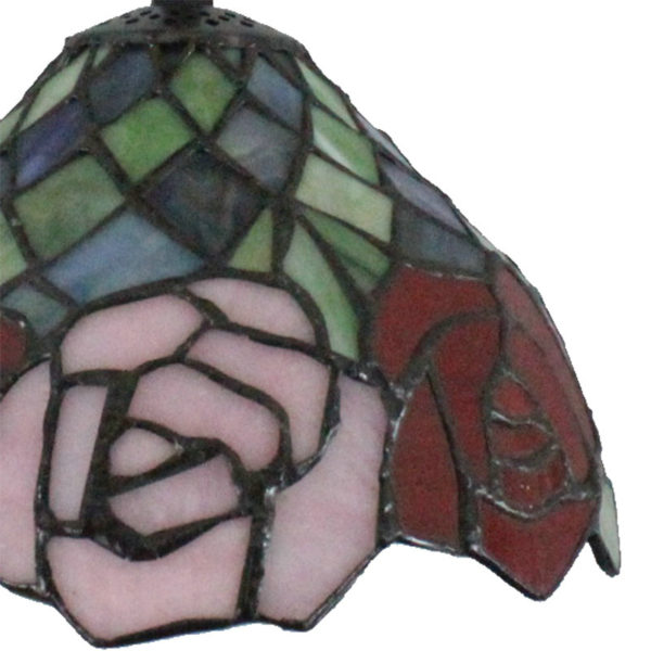 8inch European Pastoral Retro Style Pendant Light Colorful Rose Pattern Glass Shade Bedroom Living Room Kitchen Light - Image 5