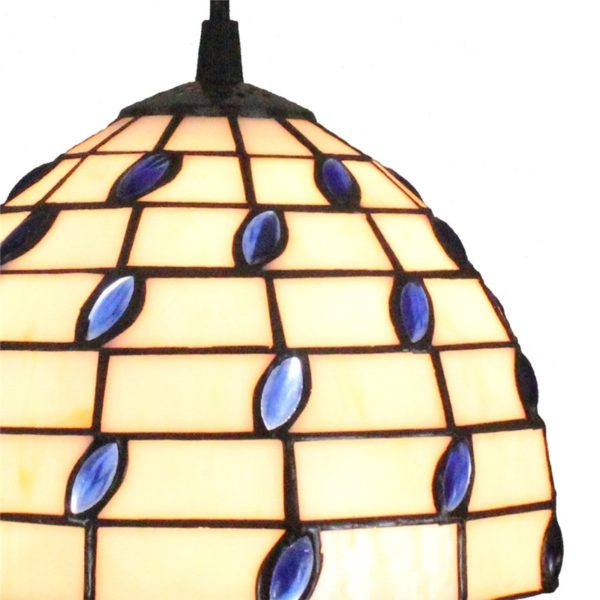 8inch European Pastoral Retro Style Pendant Light Sapphire Glass Shade Bedroom Living Room Kitchen Light - Image 5