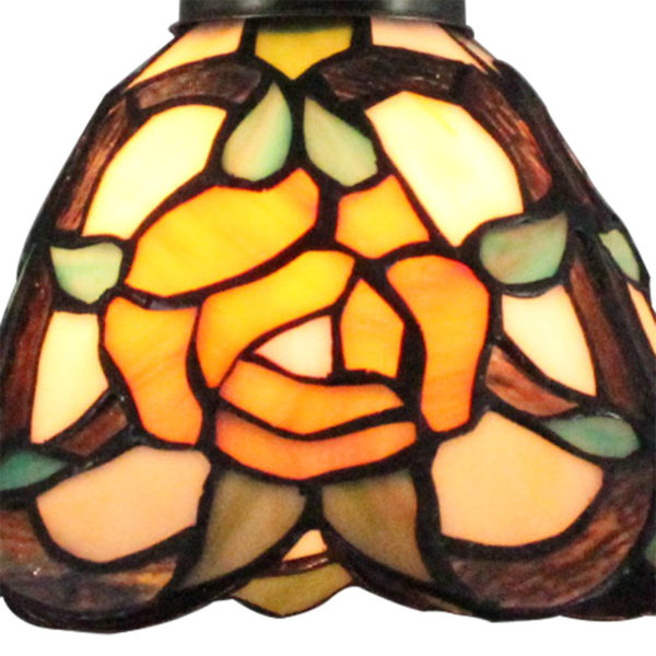 8inch European Pastoral Retro Style Pendant Light Yellow Rose Pattern Glass Shade Bedroom Living Room Kitchen Light - Image 4