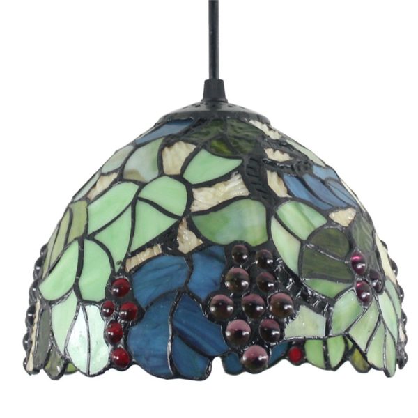 8inch European Pastoral Retro Style Pendant Light Colorful Grape Pattern Glass Shade Bedroom Living Room Kitchen Light - Image 8