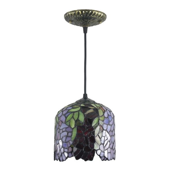 8inch European Pastoral Retro Style Pendant Light Colorful Leaf Pattern Glass Shade Bedroom Living Room Kitchen Light - Image 8