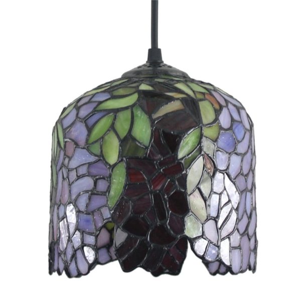 8inch European Pastoral Retro Style Pendant Light Colorful Leaf Pattern Glass Shade Bedroom Living Room Kitchen Light - Image 9