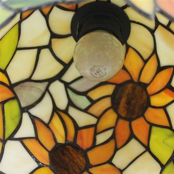 8inch European Pastoral Retro Style Pendant Light Sunflower Pattern Glass Shade Bedroom Living Room Kitchen Light - Image 9