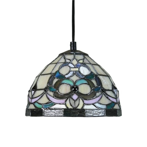 8inch European Pastoral Retro Style Pendant Light Colorful Pattern Glass Shade Bedroom Living Room Kitchen Light - Image 9