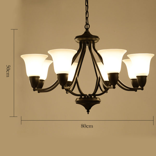 8 Light 31 inch Ceiling Light Fixture, Black - Image 2