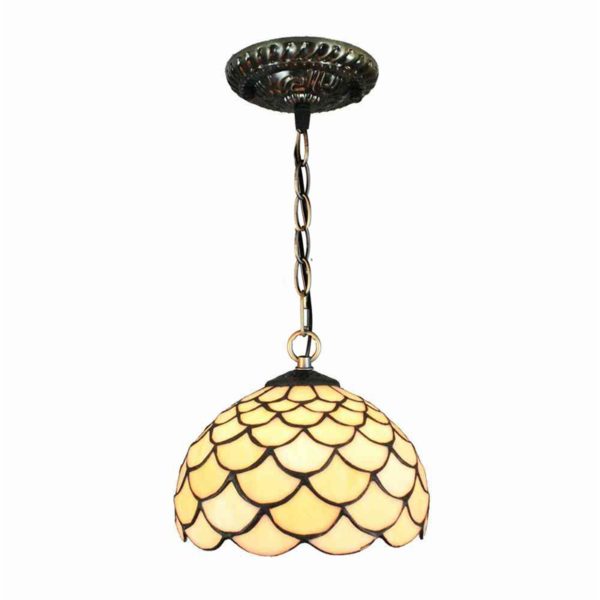 8inch European Pastoral Retro Style Pendant Light Scale Pattern Glass Shade Bedroom Living Room Kitchen Light - Image 6