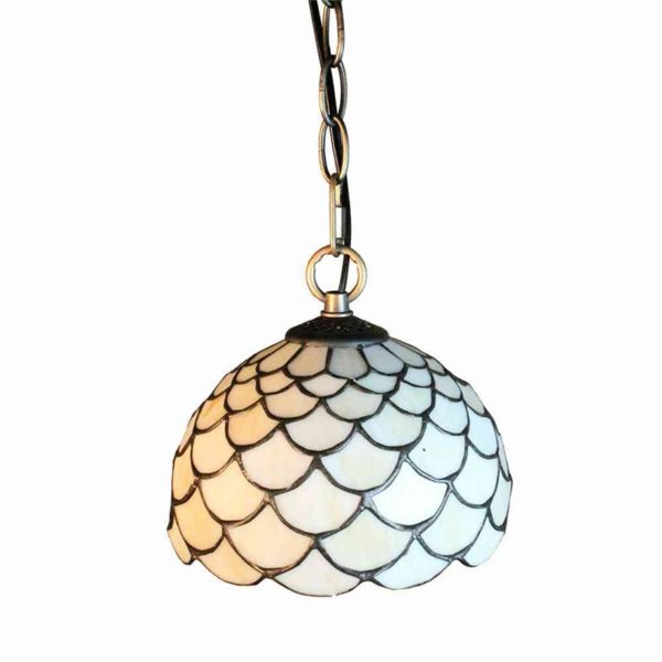 8inch European Pastoral Retro Style Pendant Light Scale Pattern Glass Shade Bedroom Living Room Kitchen Light - Image 8
