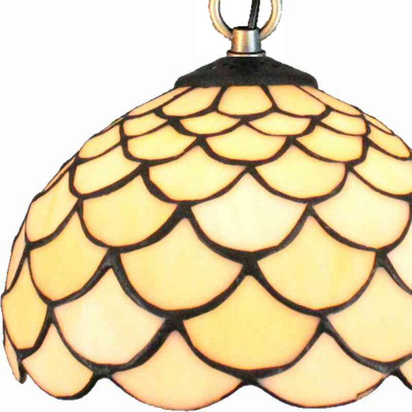 8inch European Pastoral Retro Style Pendant Light Scale Pattern Glass Shade Bedroom Living Room Kitchen Light - Image 3