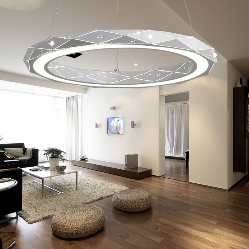 Postmodern Simple LED Pendant Light Welding Forging Craft Pendant Light Acrylic LED Halo Pendant Light Energy Saving - Image 8