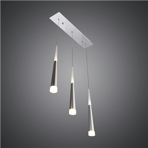 3 Lights Modern Simple Fashion LED Square Acrylic Pendant Light Silver Energy Saving