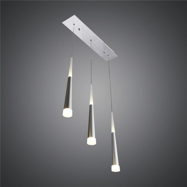 3 Lights Modern Simple Fashion LED Square Acrylic Pendant Light Silver Energy Saving - Image 4