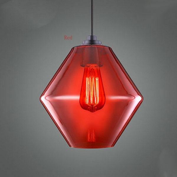 Modern Simple Fashion Wrought Iron Fishbowl Pendant Light Red Green 1 Light Dining Room Lighting Ideas Living Room Bedroom Lighting - Image 8