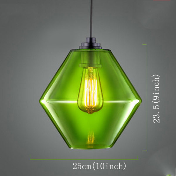 Modern Simple Fashion Wrought Iron Fishbowl Pendant Light Red Green 1 Light Dining Room Lighting Ideas Living Room Bedroom Lighting - Image 7