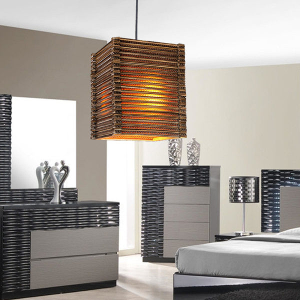 American Country Style Corrugated Paper Indoor Pendant Light 4 Designs 1 Light - Image 6