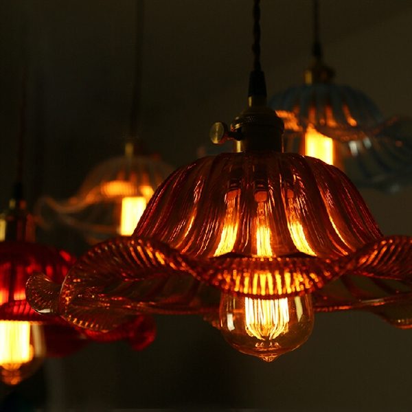 The Copper Cap Retro Old Shanghai Flower Glass Chandelier - Image 6