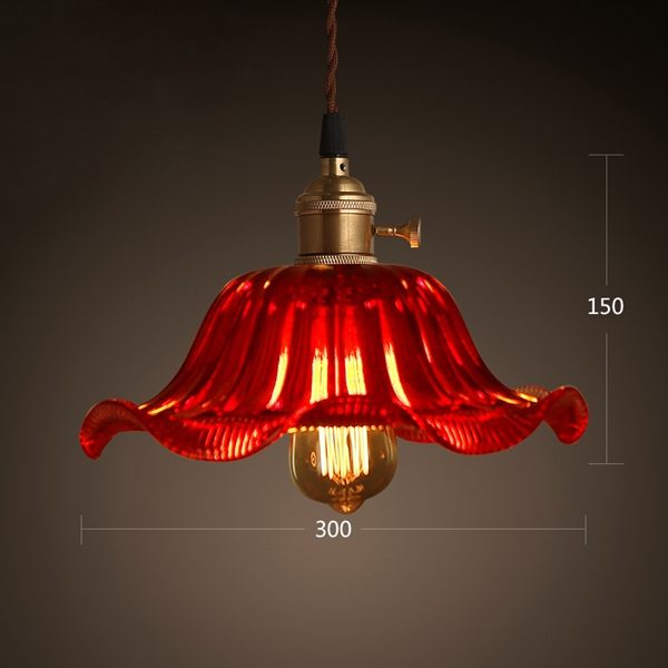 The Copper Cap Retro Old Shanghai Flower Glass Chandelier - Image 8