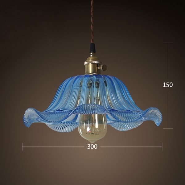 The Copper Cap Retro Old Shanghai Flower Glass Chandelier - Image 9