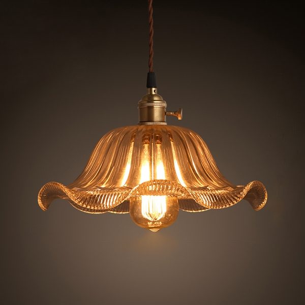 The Copper Cap Retro Old Shanghai Flower Glass Chandelier - Image 10